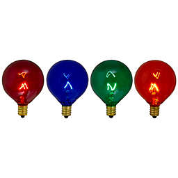 Northlight Pack of 4 Transparent Multi-Color G50 Globe Christmas Replacement Bulbs