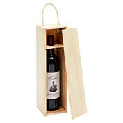Juvale Wooden Wine Bottle Gift Box for Christmas, Anniversary, Wedding (4 x 14 In)