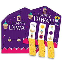 Big Dot of Happiness Happy Diwali - Festival of Lights Party Game Pickle Cards - Pull Tabs 3-in-a-Row - Set of 12