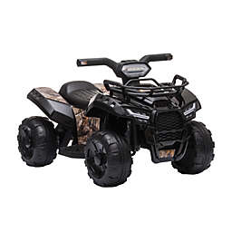 Aosom Kids Ride-on ATV Four Wheeler Car with Real Working Headlights, 6V Battery Powered Motorcycle for 18-36 Months, Black