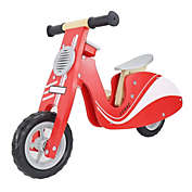 Leo & Friends Kid&#39;s Wooden Red Scoot Bike, Wonder Scooter Ride   Boys and Girls Toddler Balance Bike, Glider Style Wood Frame, No Pedal, for Kids 3, 4, 5, and 6-Years-Old   Perfect Birthday Present