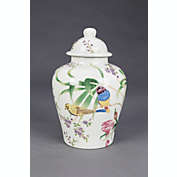 AA Importing Birds and Flowers 10" Ginger Jar with Lid