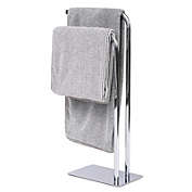 Juvale Towel Rack Towel Stand, 2 Parallel Arm, Freestanding with Weighted Base, Chrome Metal