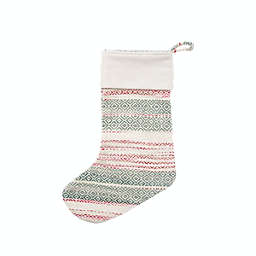 C&F Home Cozy Nordic Christmas Red and Green Christmas Stocking Holidays for Fireplace Mantle