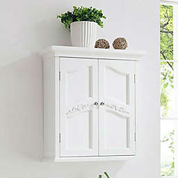 Slickblue French Classic Style 2 Door Bathroom Wall Cabinet in White