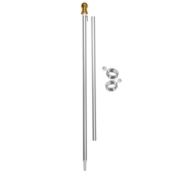 Super Tough 6ft Spinner Flagpole - Silver Aluminum - EZ Clips