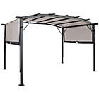Alternate image 0 for Sunnydaze 9&#39; x 12&#39; Metal Arched Pergola with Retractable Canopy Gray