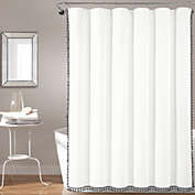 Boho Melora Tassel Yarn Dyed Eco-Friendly Recycled Cotton Shower Curtain Gray Single 72X72