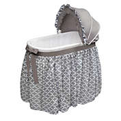 Badger Basket Co. Wishes Oval Bassinet - Full Length Skirt - Gray/Lantern