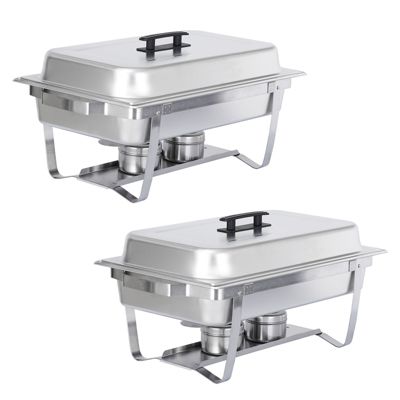 Kitcheniva 2 Pack 8 QT Stainless Steel Chafer Buffet Chafing Dish Set
