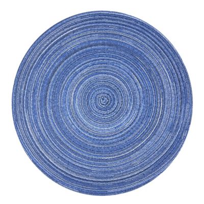 Wrapables 15" Woven Round Placemats (Set of 6), Blue