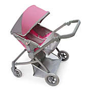 Badger Basket Co. Voyage Twin Carriage Doll Stroller - Gray and Pink