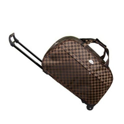 Semer 24" Rolling Wheeled Duffle Suitcase Bag in Coffee Lattice