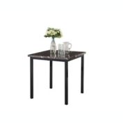 Pilaster Designs Maxen 30" Square Contemporary Dining Table, Black Metal Frame & Faux Marble Top