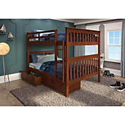 Donco Trading  Full/Full Mission Bunk Bed W/Dual Under Bed Drawers