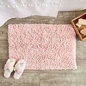 Juvale Non-Slip Bath Mat, Plush Pink Bathroom Rug for Showers (32 x 20 In)