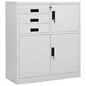 vidaXL Office Cabinet Light Gray 35.4"x15.7"x40.2" Steel
