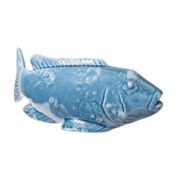 Urban Trends Collection Porcelain Gilt-Head Bream Fish Figurine with Distressed Patch Design Body Gloss Finish Blue