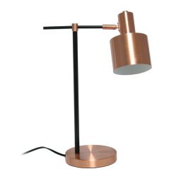 Simple Designs Industrial Style Metal Table Lamp with On/Off Rocker Switch - Rose Gold