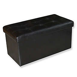Jessar - Ottoman / Storage Footrest, Rectangular, From the Acadia Collection, Black