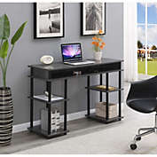 Convenience Concepts Designs2Go No Tools Student Desk, Charcoal Gray and Black