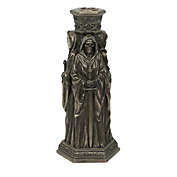 Veronese Design The Deaths Macabre Triple Skeleton Grim Reaper Single Taper Candle Holder