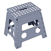 Lexi Home Foldable Space Saving Step Stool 12" inch - Grey