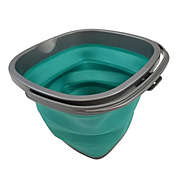 Homz Portable Collapsible Square Bucket 10-Liter Teal