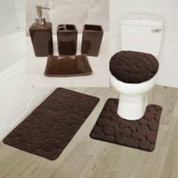Infinity Merch Black Rock Soft Bath Rug Non Slip