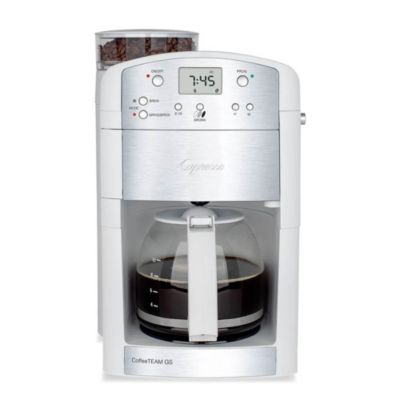 Capresso CoffeeTeam GS 10-Cup Coffeemaker with Conical Burr Grinder - White