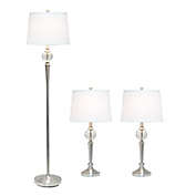 All The Rages Crystal Drop Table and Floor Lamp Set in Brushed Nickel