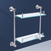 Kitcheniva 2Tier Stainless Steel Silver Bathroom Cosmetics Storage Organizer Bathroom Shelf