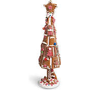 Okuna Outpost Gingerbread Christmas Tree, Dining Table Centerpiece (15 Inches)