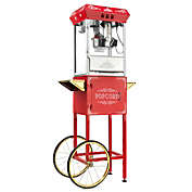 Olde Midway Vintage Style Popcorn Machine Maker Popper with Cart and 8-Ounce Kettle