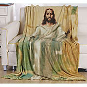 Noble House Super Soft Oversized Microplush Religious Christian Themed 50" x 70" Throw Blanket - Jesus Christ