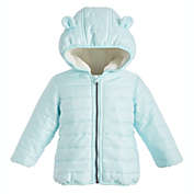 First Impressions Baby Boy&#39;s Fur Lined Hooded Bear Puffer Jacket Blue Size 6-9MOS