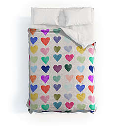 Deny Designs Schatzi Brown Heart Stamps Multi Comforter