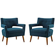 Modway Sheer Upholstered Fabric Armchair Set of 2