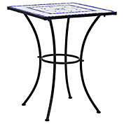 vidaXL Mosaic Bistro Table Blue and White 23.6" Ceramic