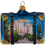 Spain Travel Suitcase Polish Glass Christmas Ornament Barcelona ONE Decoration
