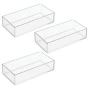 mDesign Plastic Makeup Vanity Drawer Organizer Tray, 3 Pack