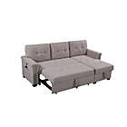 Alternate image 0 for Contemporary Home Living 3-Piece Gray Solid Sleeper Sectional Sofa with Storage Chaise 84"