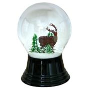 Alexander Taron 5" Black and Brown Perzy Snow Globe Medium Deer Decoration
