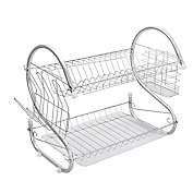 Zimtown 16-Inch 2-Tier Dish Drying Rack with Drainboard