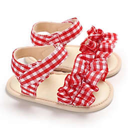 Laurenza's Baby Girls Red Gingham Sandals