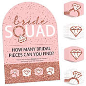 Big Dot of Happiness Bride Squad - Rose Gold Bridal Shower or Bachelorette Party Scavenger Hunt - 1 Stand and 48 Game Pieces - Hide and Find Game