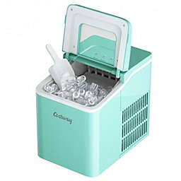 Costway Portable Countertop Ice Maker Machine with Scoop-Green