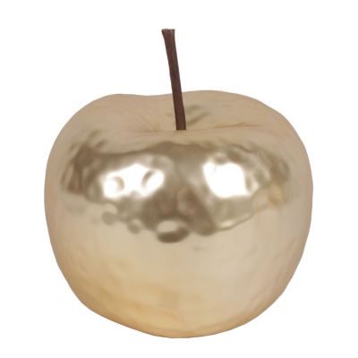 Urban Trends Collection Ceramic Apple Figurine Hammered with Matte Finish - Small, Gold