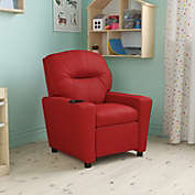 Flash Furniture Chandler Contemporary Red Vinyl Kids Recliner with Cup Holder