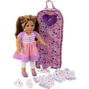 Playtime By Eimmie 18 Inch Doll with Clothing and Backpack Case Allie